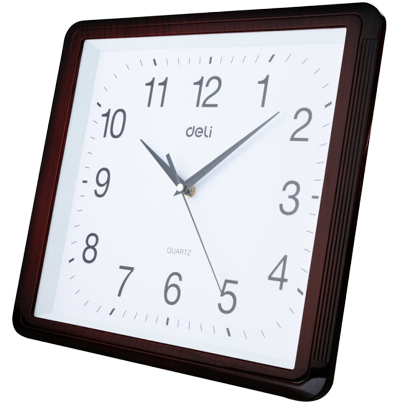 得力(deli)9007挂钟(土棕)(只)34.5*30cm