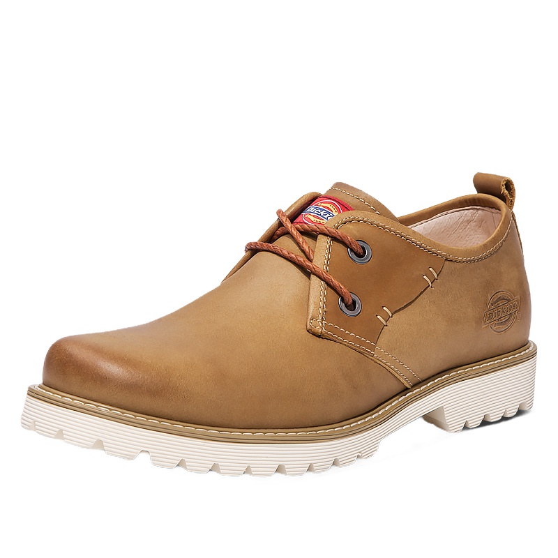Dickies男鞋春季2018工装鞋男低帮圆头大头皮鞋男英伦风厚底耐磨休闲鞋潮161XG12AP04