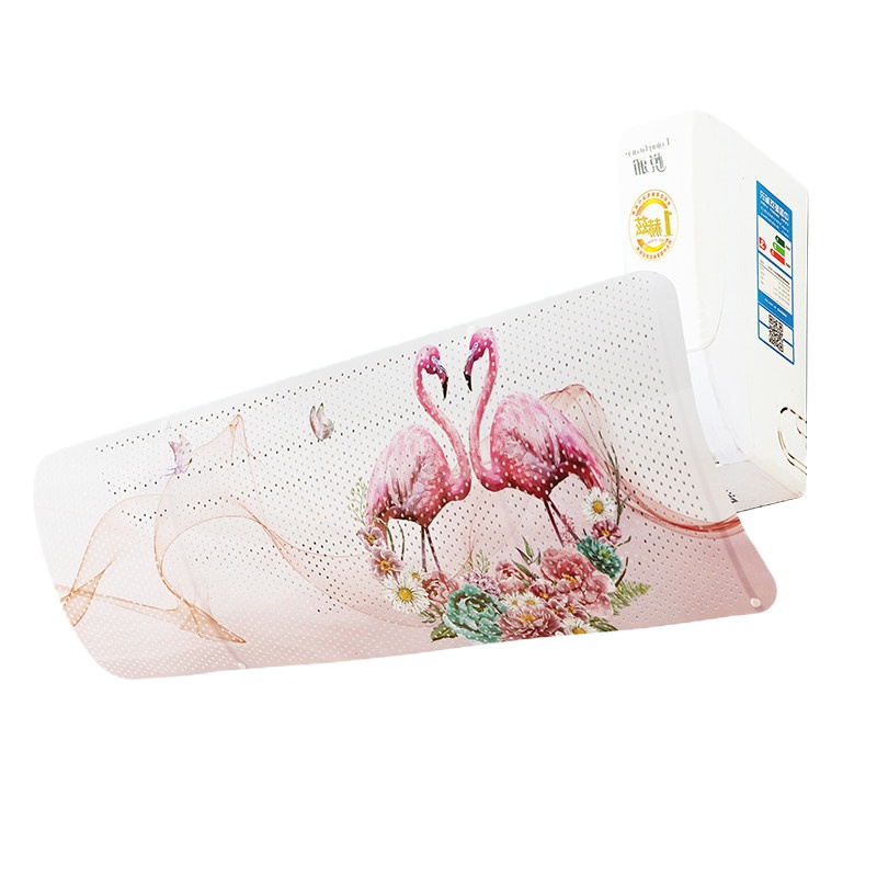 出风口挡板防尘罩防直吹风口空调挡风板挡风壁挂婴幼儿通用遮风板|蝴蝶火烈鸟 90*27*0.1cm