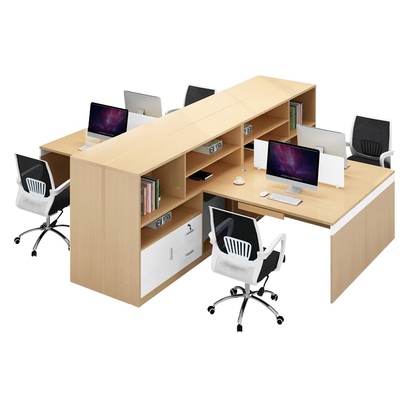 质凡办公家具办公桌组合职员 简约现代员工工位带柜子