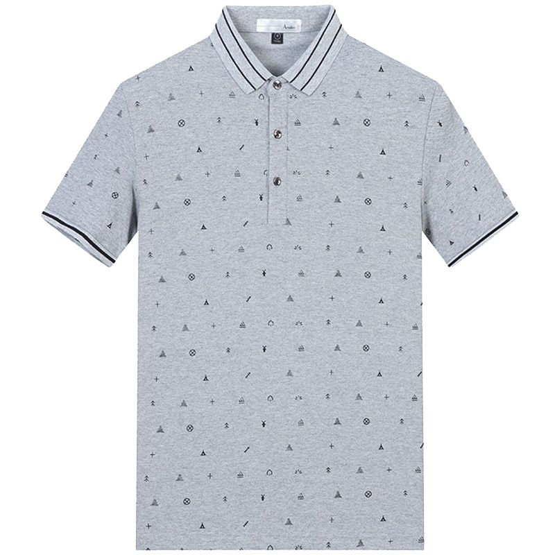 Artsdon/阿仕顿男装夏季碎花男士POLO衫舒适简约翻领短袖T恤