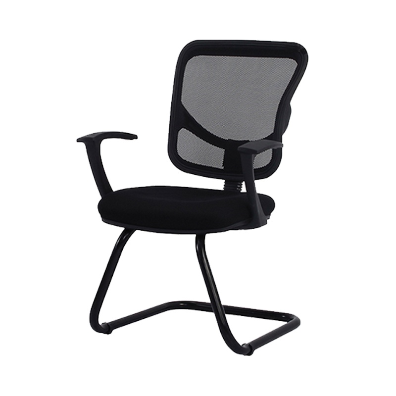 [理政]弓形电脑椅办公椅会议职员椅子靠背网布座椅 黑色