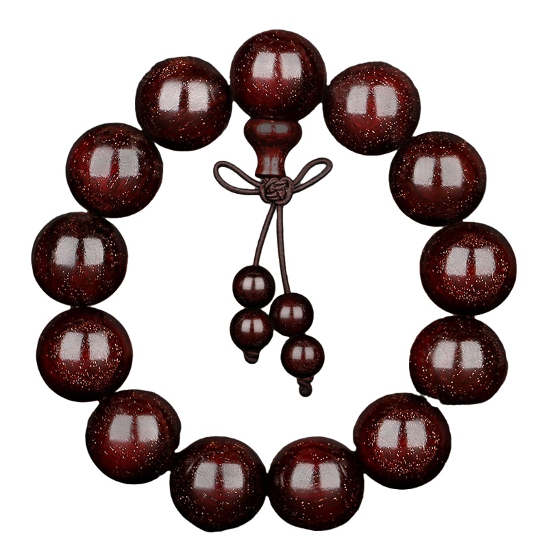 [梵心阁]正宗印度小叶紫檀手串男2.0满金星老料高密紫檀木佛珠手链 送长辈 自戴