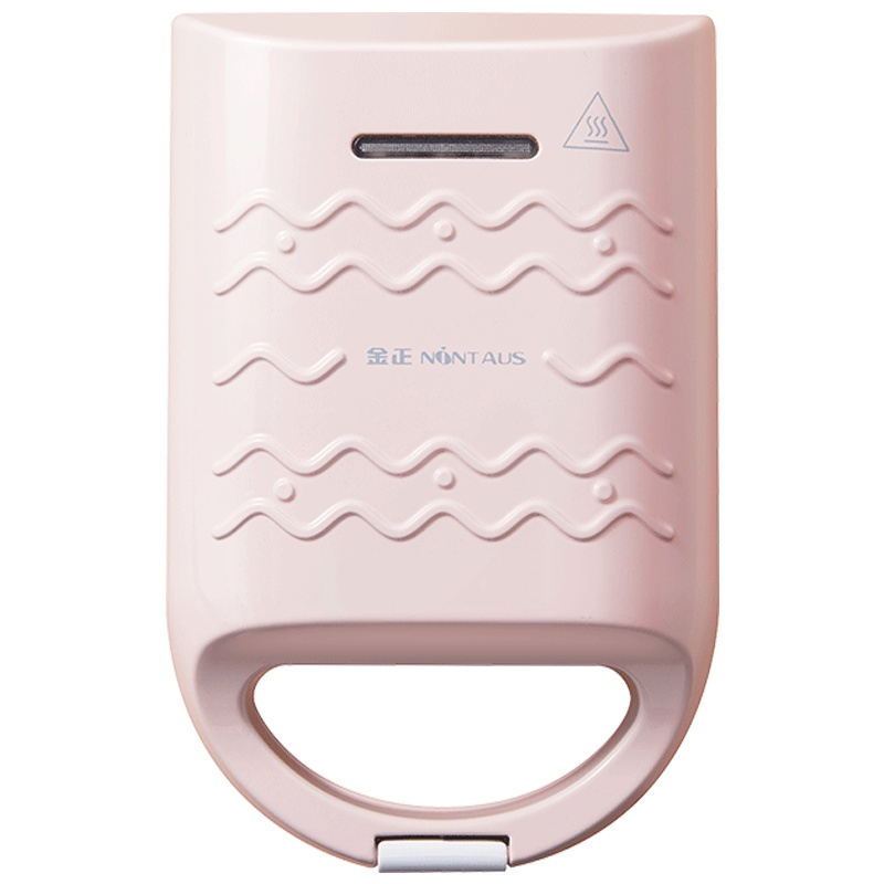 金正(NiNTAUS)三明治机 双面加热 600W功率 回型管发热不粘烤盘 不粘涂层三明治炉速烤早餐机JZK-601粉色