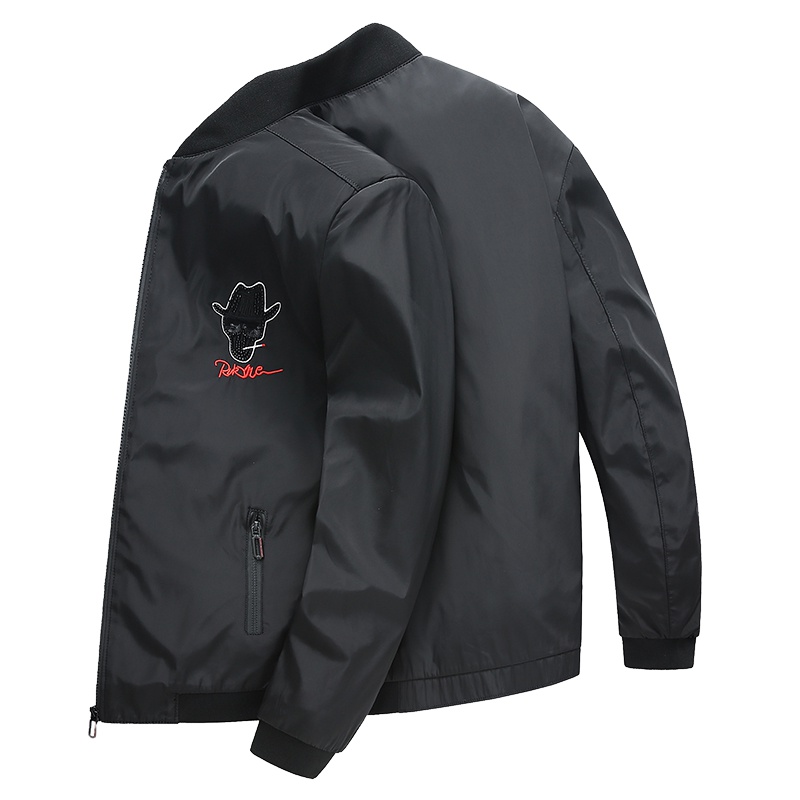 卡帝乐鳄鱼夹克男短款外套中年印花棒球领薄款男装上衣BAC2010