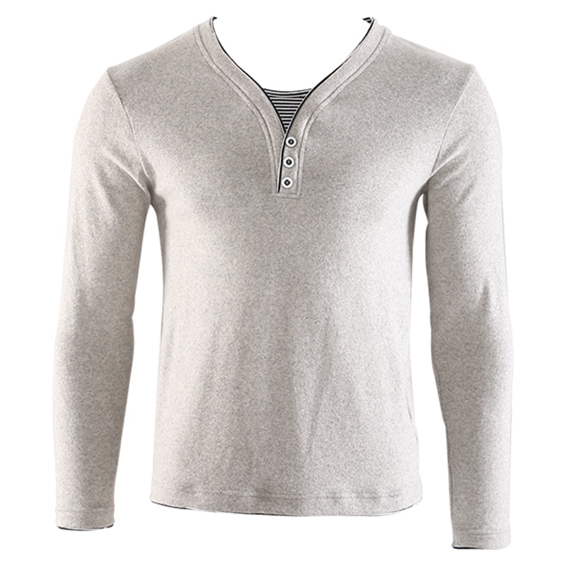 都市丽人简约修身休闲V领男士保暖上衣4W7501