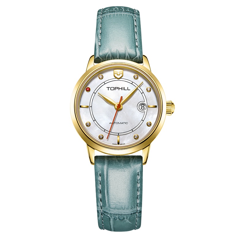 瑞士拓非(TOPHILL)机械表女表轻薄防水女士休闲商务TE038L手表女全自动学生手表