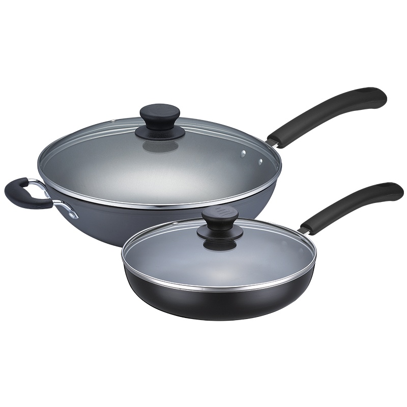 爱仕达炒锅不粘锅家用炒菜锅两件套装锅ZQ02CJ2