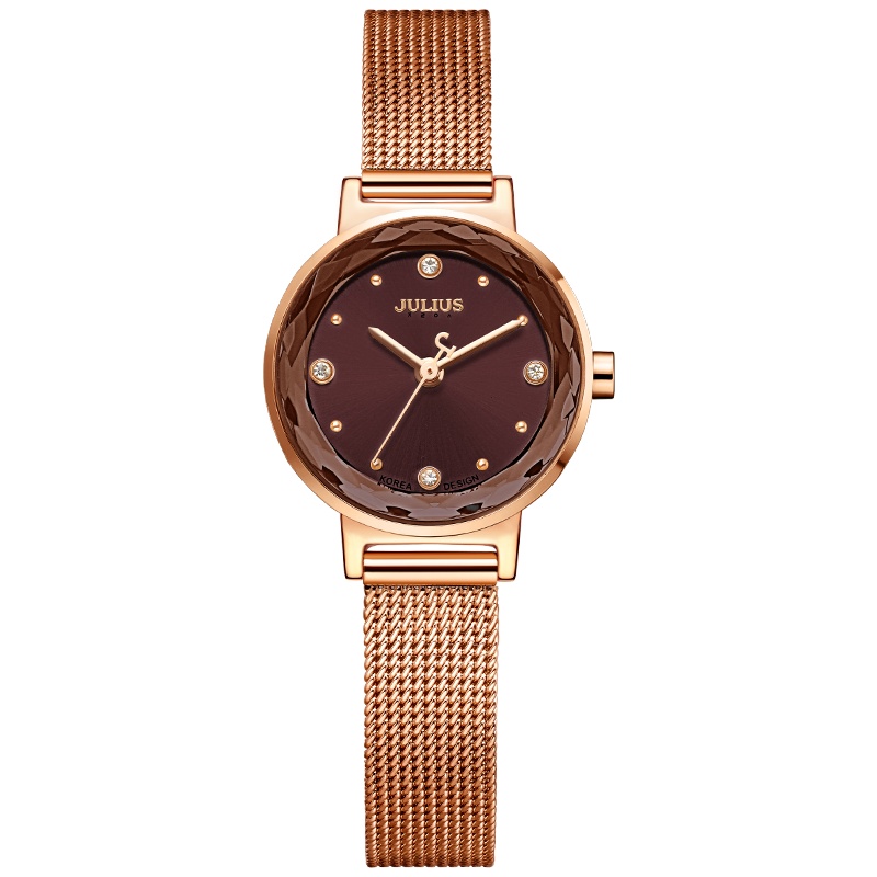 聚利时旗舰店正品简约圆形镜面时尚不锈钢手链表手表女学生JA-917