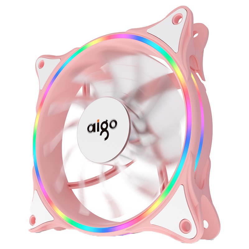 爱国者台式电脑机箱风扇冰魄彩虹V1风扇 粉色[6个装]