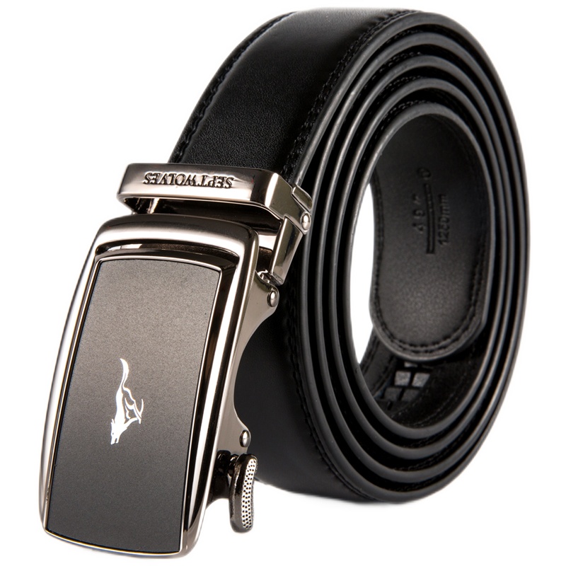 七匹狼皮带男自动扣腰带潮年轻人牛仔裤腰带百搭牛皮裤带