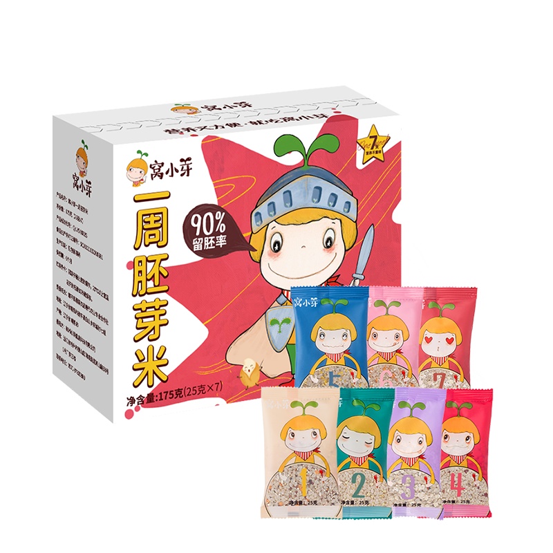 [新品]窝小芽一周胚芽米营养杂粮粥米糊175g
