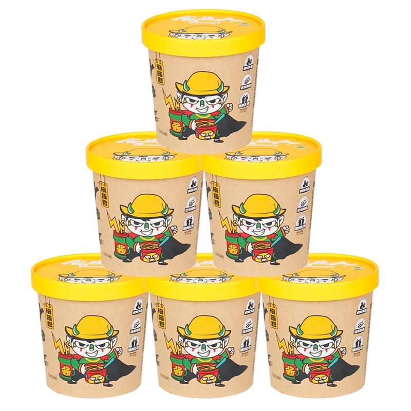 食族人麻酱面皮155g*6重庆风味网红正品小麦粉丝粉条泡面桶装