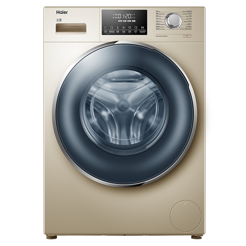 海尔(Haier)XQG100-HBD14936GU1 10公斤大容量 纤薄 直驱变频 全自动滚筒洗衣机 智能投放