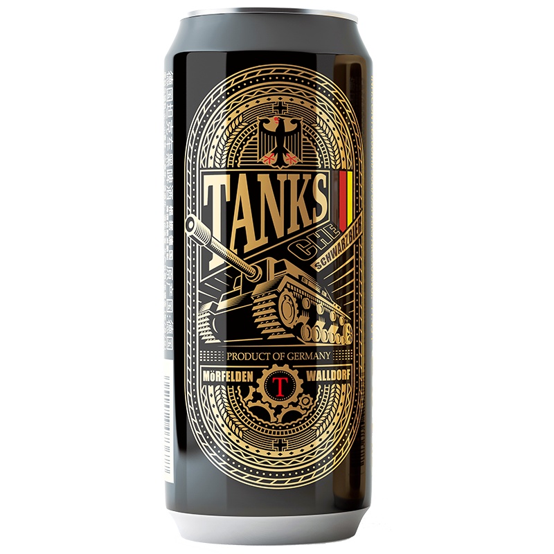 坦克车TANKSCHE 精酿黑啤酒焦香浓郁醇厚小麦大麦啤酒精酿啤酒500ml*12听国产整箱装