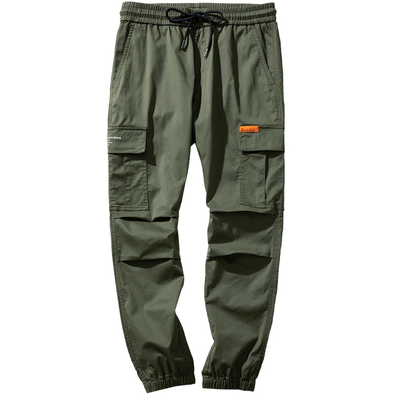 千纸鹤束脚工装裤男新款九分宽松休闲裤松紧腰小脚运动裤潮90129