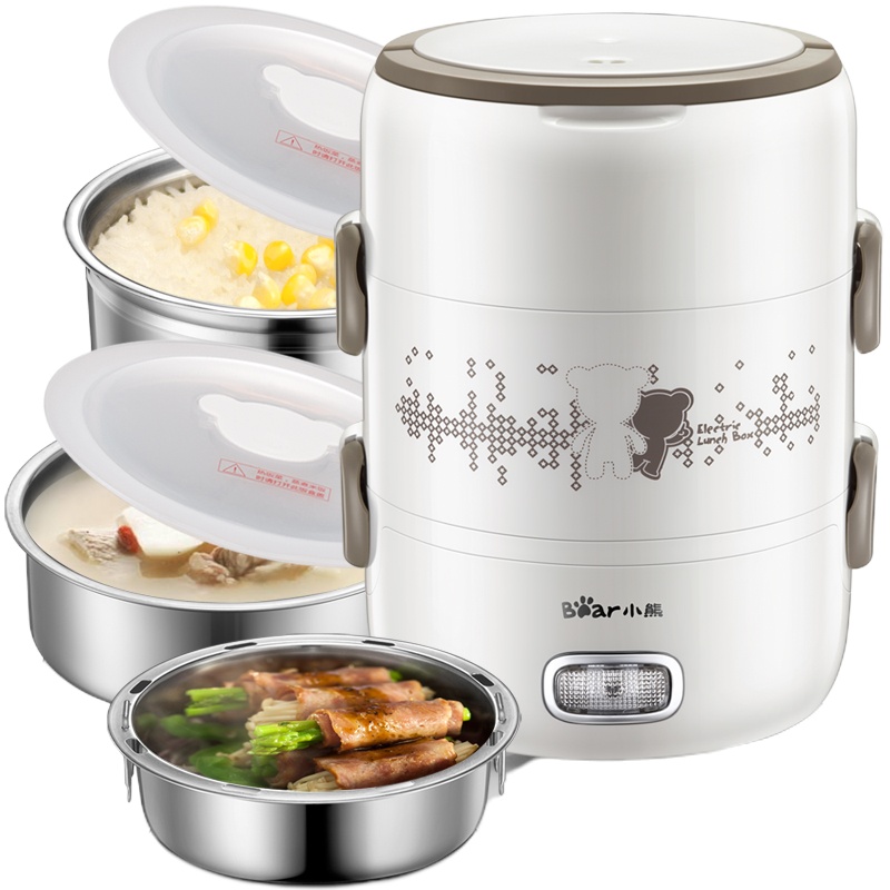 Bear/小熊电热饭盒DFH-S2358可加热三层蒸饭器加热饭盒保温2L