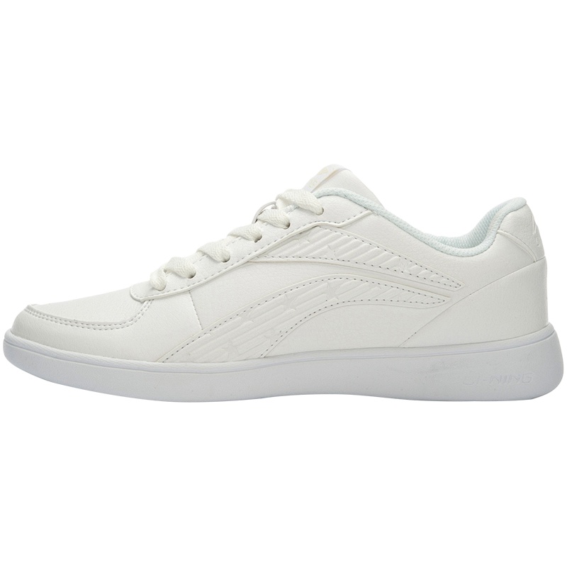 【自营】李宁轻质女鞋经典时尚休闲鞋板鞋小黑鞋白色运动鞋ALCK072 ALCK072-1基础白+香草白