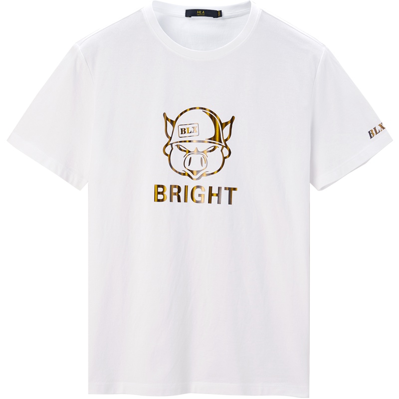 HLA海澜之家简约短袖T恤2019夏季圆领动物印花短T男 HNTBJ2R005A