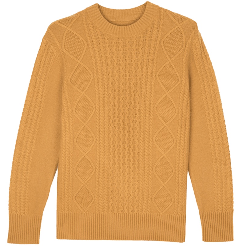 ERDOS 圆领绞花设计男士羊绒衫休闲百搭针织衫温暖舒适