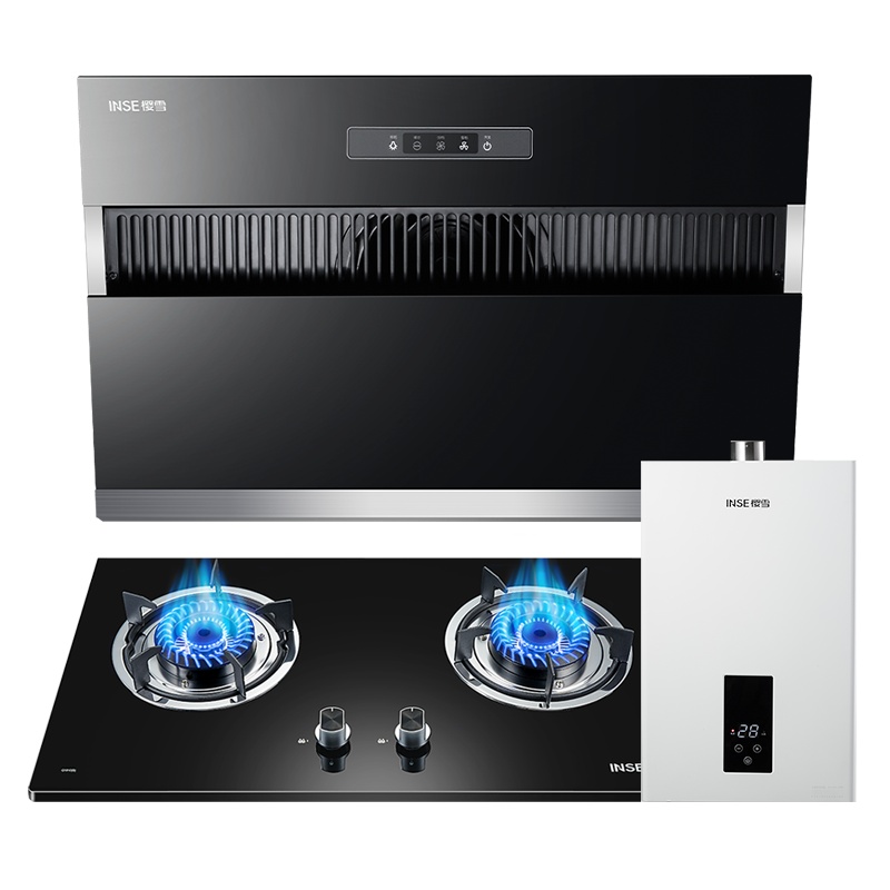 樱雪(INSE) 侧吸式油烟机燃气灶燃气热水器 烟灶热套餐C2019+1810B+8QH1928天然气