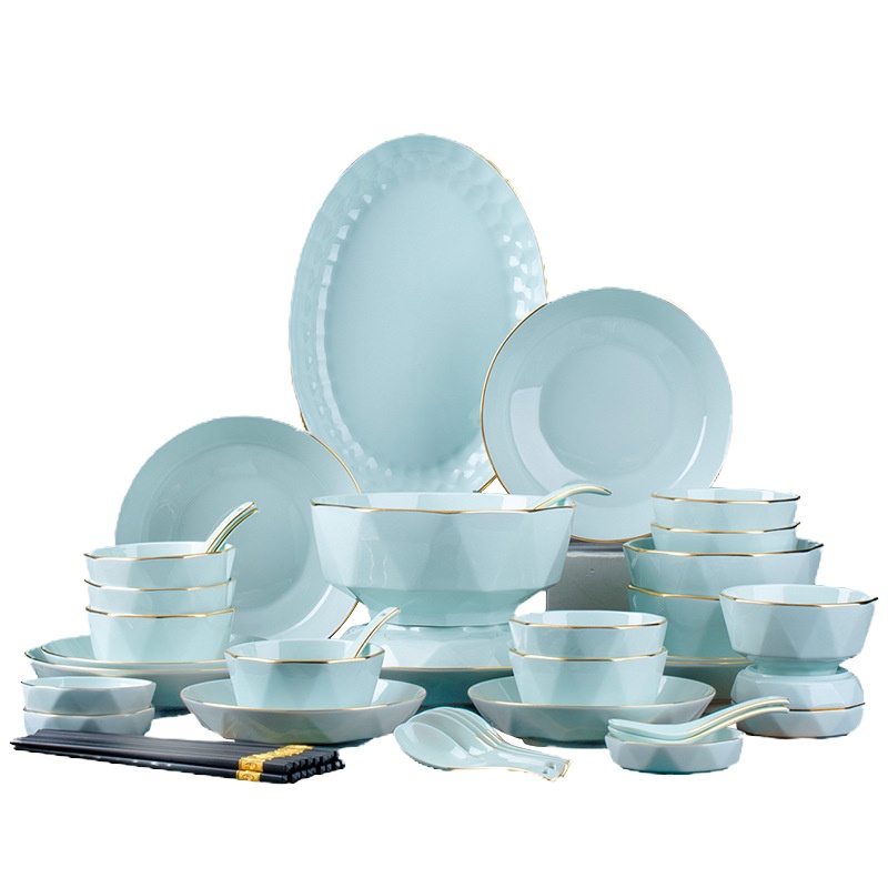 华开 碗碟套装家用餐具景德镇轻奢陶瓷中式碗盘碗具碗筷2023年新款高档乔迁新居礼品过年