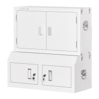 欧宝美钢制手机信号屏蔽柜适用部队机关会议保密存放物理屏蔽手机信号柜带底柜双节20格