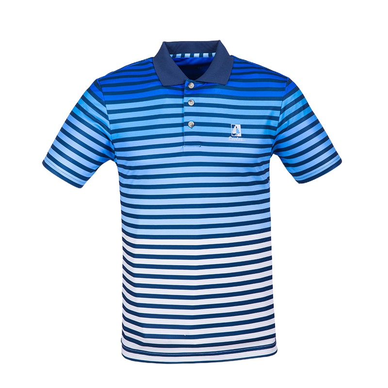 圣弗莱(sevlae)夏季运动短袖男式翻领条纹功能T恤宽松透气上衣9322946172