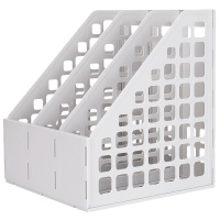 得力(deli) 文件架收纳文件栏筐办公用品创意桌面文件框资料架 三联灰色78990 10只/包