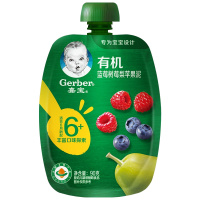 嘉宝有机蓝莓树莓梨苹果泥 宝宝零食果泥婴幼儿辅食泥 果泥吸吸袋90g 6月龄起
