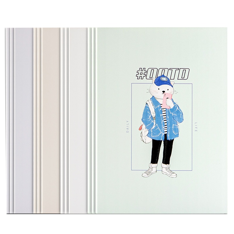 得力deli笔记本子/记事本4本装酷玩族文具缝线本A5学生用韩国简约清新可爱日记本横条软面抄 办公文具[苏宁自营]