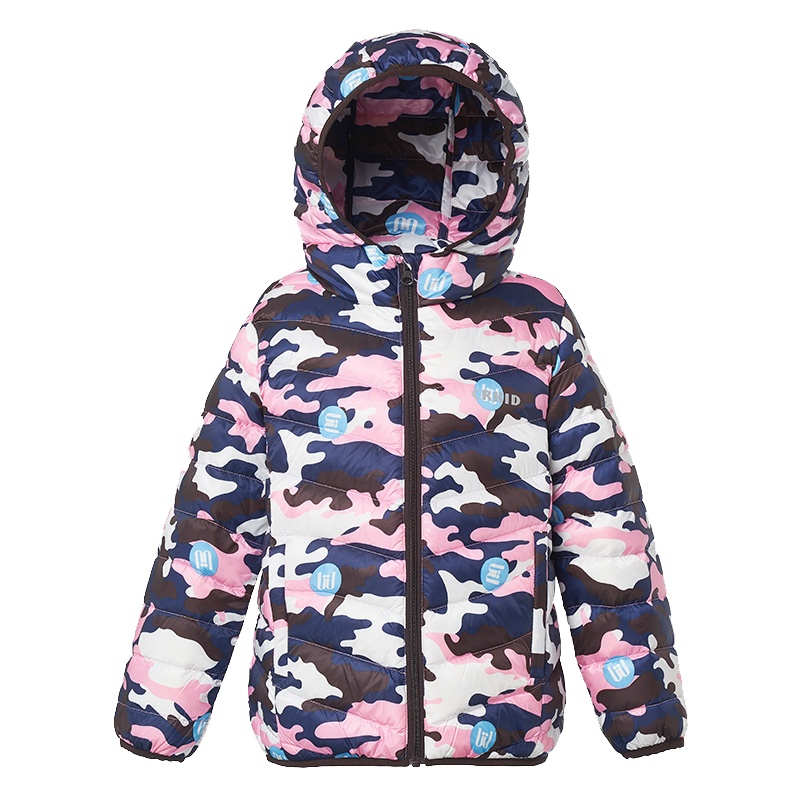 千仞岗(CHERICOM)秋冬新款儿童羽绒服男童女童时尚迷彩连帽保暖冬装外套