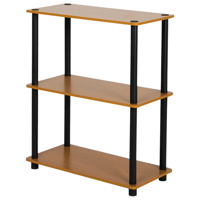 慧乐家 置物架 乐其三层书架 简易储物层架 樱桃木色 10024