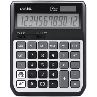 得力(deli)1581桌面型计算器 办公计算机 12位数大型计算器 双电源计算器 财务计算器 办公用品 银灰色