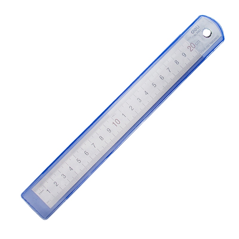 得力8462钢尺20厘米尺子20cm钢直尺不锈钢刻度尺木工用绘图仪尺 4把