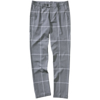 千纸鹤男装裤子2019新款时尚经典格子直筒九分休闲裤男裤70180