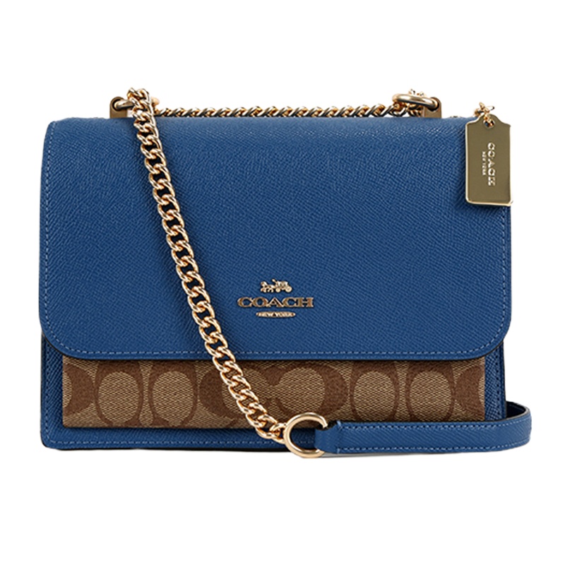 Coach/蔻驰 女士新款小号单肩斜挎小方包91174 卡其配蓝91019IMQBA 其它