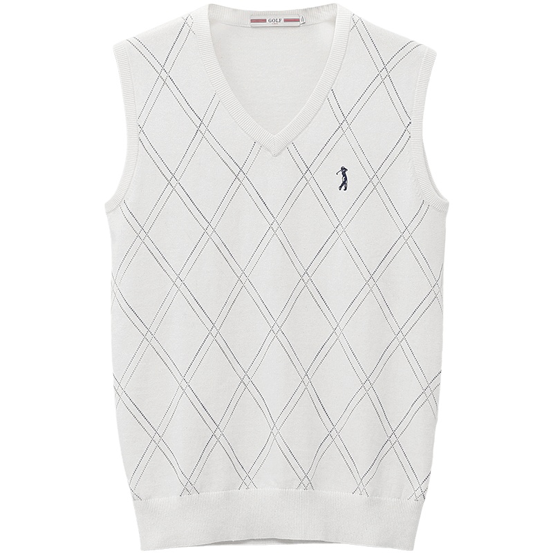 GOLF/高尔夫秋冬V领商务休闲修身保暖马甲修身套头背心毛衣上衣男