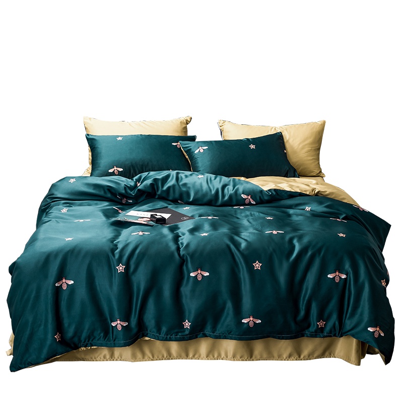 南极人(NanJiren)家纺 南极人花边款牛奶绒床上四件套冬季珊瑚绒法兰绒加厚被套双面绒水晶绒套件