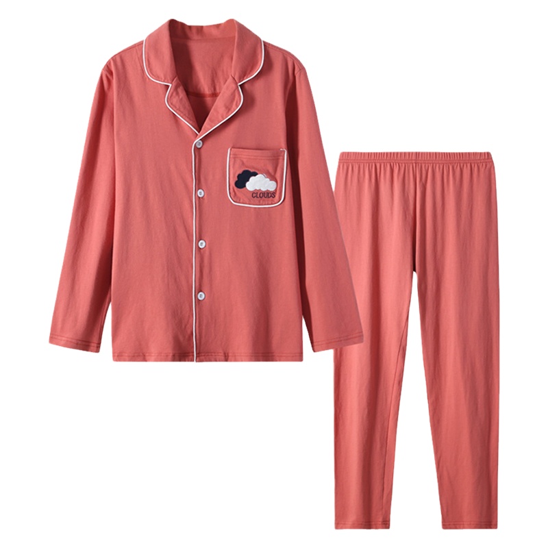 猫人情侣款家居服套装全棉春秋青年学生时尚韩版宽松长袖男女睡衣