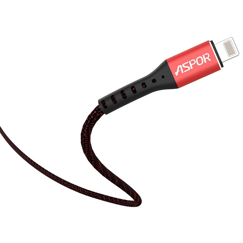 ASPOR A167 7p数据线适用苹果iphone6充电线器x手机6s/8plus冲电8平果6sp1米尼龙 红色