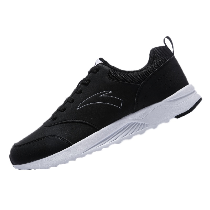 安踏运动鞋男鞋男跑鞋2019冬季 厚底缓震老爹鞋皮面防水保暖休闲鞋子跑步鞋男