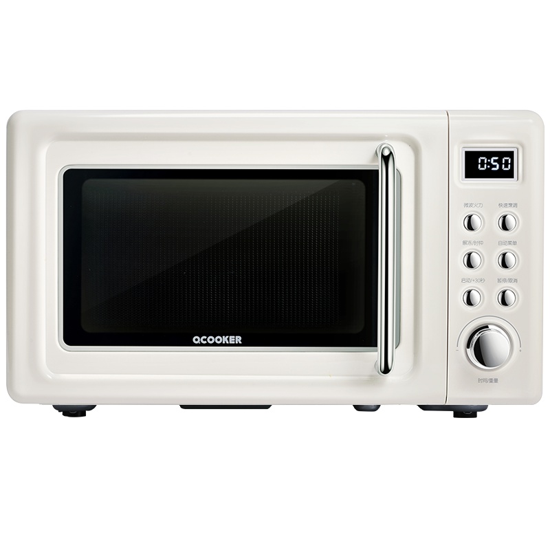 圈厨微波炉复古家用小型多功能智能进口创新磁控管20升迷你转盘式小米微波炉复古白米白色小米生态链CR-WB01A