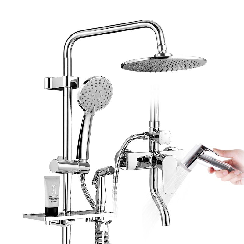 HOROW希箭卫浴淋浴妇洗花洒套装精铜质地龙头淋浴喷头四档三档出水全铜体龙头