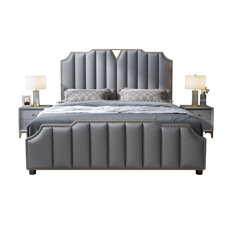 一米色彩 床 轻奢皮床1.8米简约现代美式双人床 港式后现代储物床意式抽屉婚床 卧室家具