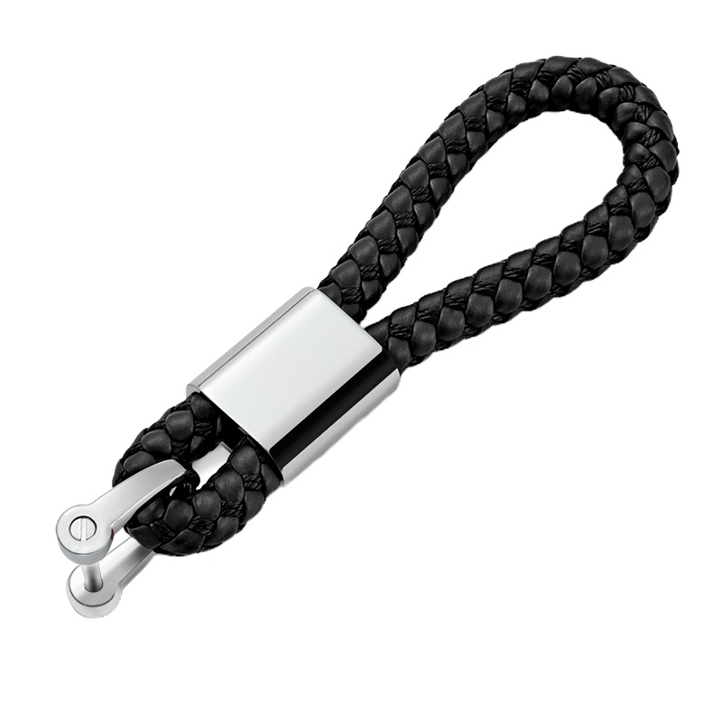 敬平汽车钥匙扣适用宝马奔驰奥迪大众保时捷路虎男女定制个性皮链绳 林肯黑色手编钥匙扣