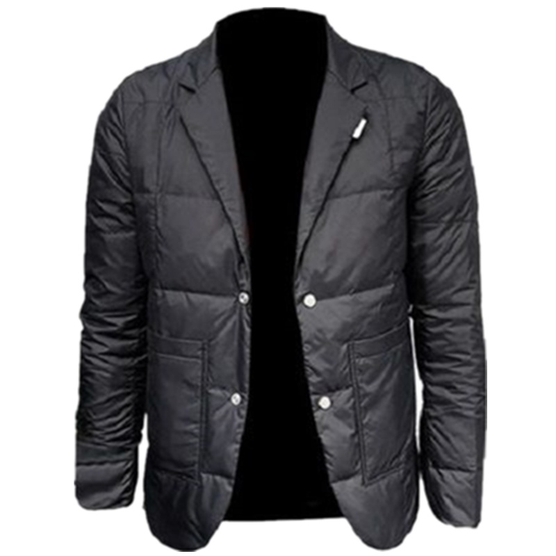 冬季男士羽绒服短款轻薄西装领青年修身冬装羽绒衣西服休闲外套男