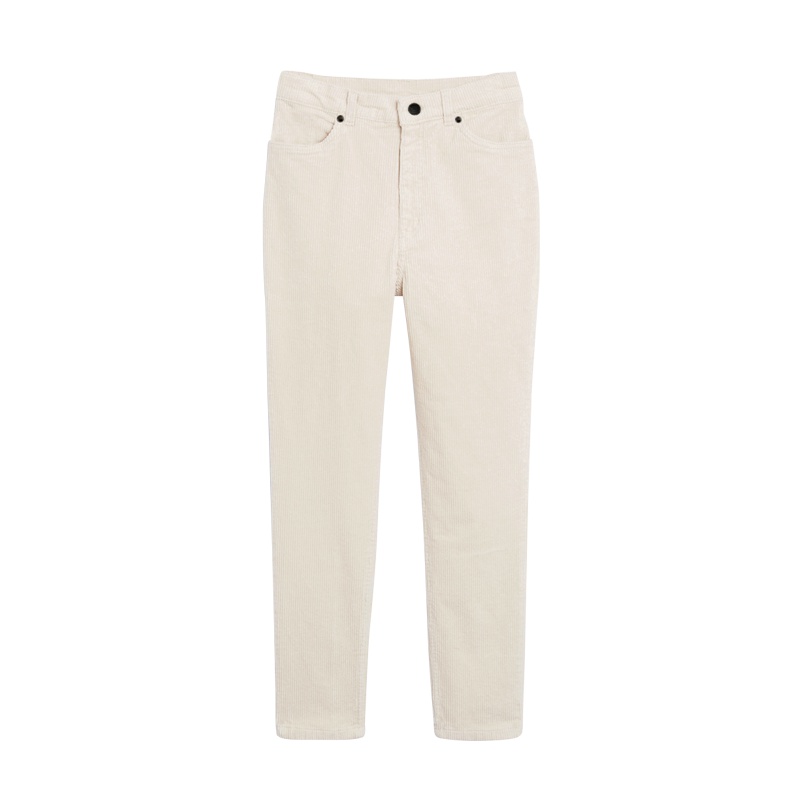 2019新款灯芯绒裤子女春季直筒高腰老爹宽松休闲哈伦裤萝卜裤