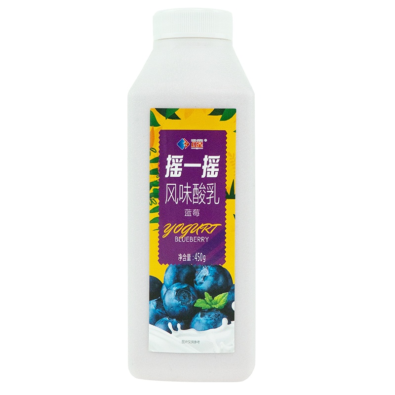 红星摇一摇蓝莓酸奶低温活性益生菌发酵450g*5瓶营养早餐代餐