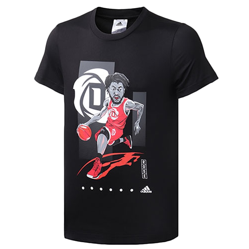 阿迪达斯adidas ROSE GU TEE 男装罗斯篮球运动短袖FM4773